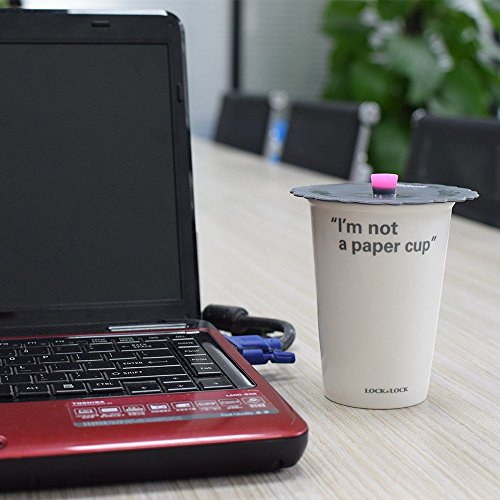 JSS Set of 2 Round Silicone Mug Coffee Cup Cap, Seal Air Tight Drink Cup Lid, Tea Glass Cup Cover, Spill Proof Suction Lid Tumblers (Grey)