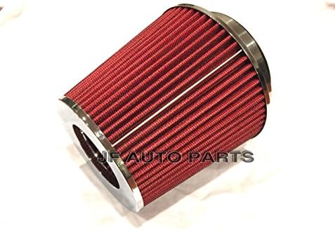 3" 6.75"H COLD/SHORT RAM INTAKE HIGH FLOW CONE RED AIR FILTER 3.5"/4" REDUCER