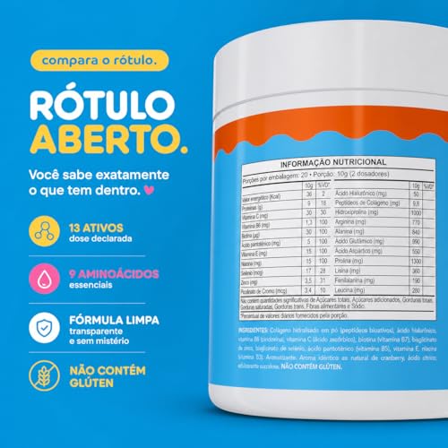 Softpop Love is in the Hair | Colágeno Hidrolisado com Ácido Hialurônico, Biotina, Vitamina C, Zinco e 9 Aminoácidos | Pele, Cabelo e Unhas | 200g