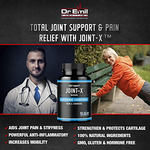 Dr. Emil's Joint Support Formula - Glucosamine Chondroitin, Turmeric and MSM - Doctor Formulated Joint Supplement for Mobility and Pain Relief - for Men and Women (60 Veggie Capsules)