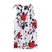Froomer Fashion Women's Halter Ruffled Neck Chiffon Blouses Sleeveless Floral Shirts (Asian XL, White)