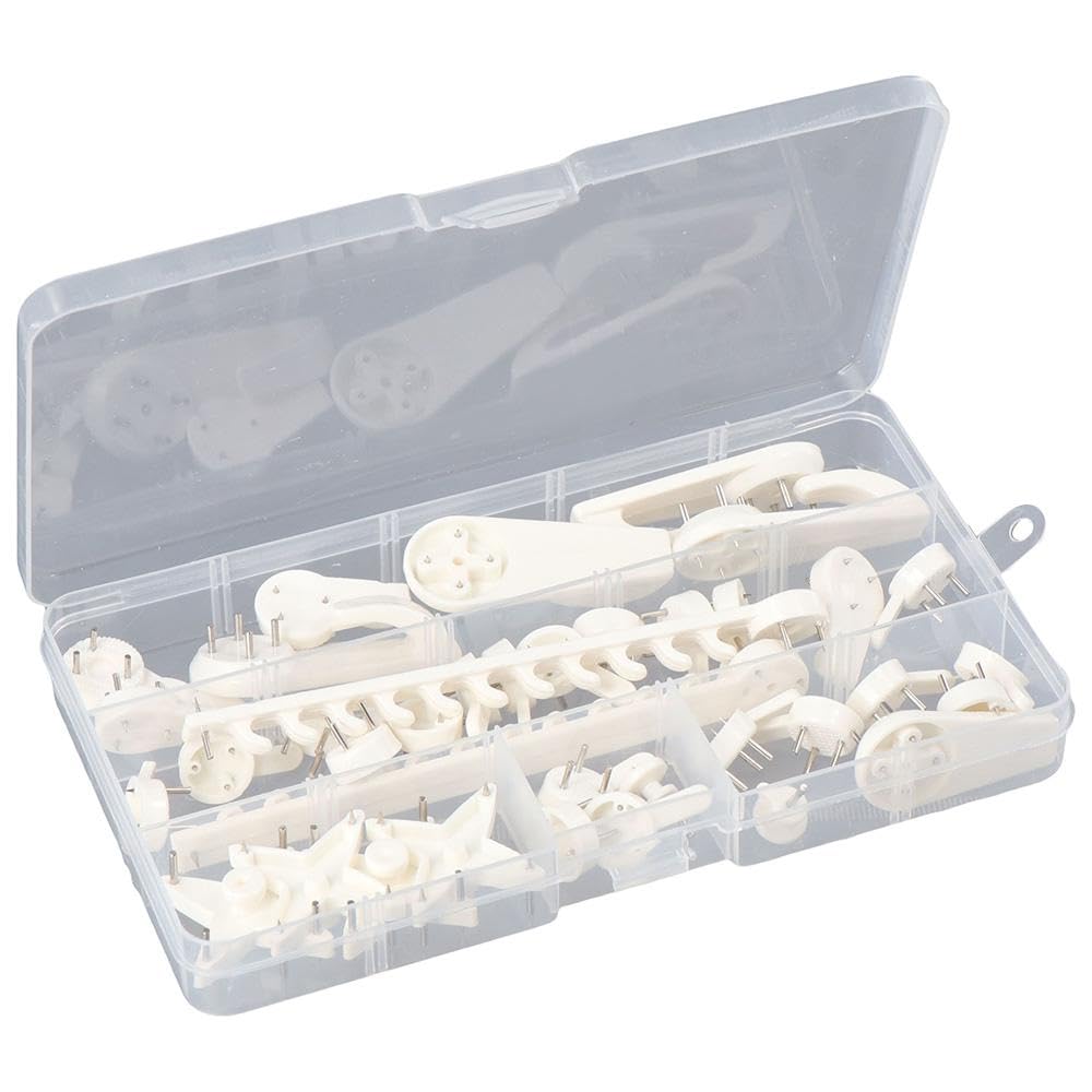 Upluckey Picture Hanging Hooks 42 Pieces White Non-Trace Plastic Nail Hangers Invisible Wall Nails Concrete Wall