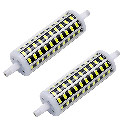 MD Lighting R7S 118mm 10W R7S LED Bulb Double Ended R7s Corn Light Bulbs(2 Pack)- 80 LEDs R7s Led Floodlight 1100LM Daylight White 6000K J Type 100W R7S T3 Halogen Bulb Replacement, AC85-265V
