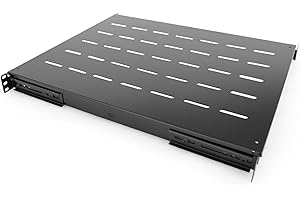 1U Server Rack Shelf 19in Fixed 4-Post Rack Mount Server Shelf Adjustable Mounting Depth 21 to 28in/Cabinet Tray Suitable Net