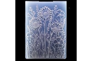 KWELLAM 3D Daisy Flowers Leaves Background Plastic Embossing Folders for Card Making Scrapbooking and Other Paper Crafts 4030105