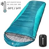 Bessport Sleeping Bag Winter | 14℉/-10℃ Extreme 3-4 Season Warm & Cool Weather Adult Sleeping Bags Large | Lightweight, Waterproof for Camping, Backpacking, Hiking