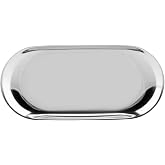 Tiiyee Stainless Steel Decorative Tray, Metal Jewelry Dish Cosmetics Organizer Plate Bathroom Clutter Serving Platter Small Trinket Storage Serveware for Kitchen Baking Ring Key Candle Towel Fruit