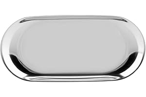 Stainless Steel Jewelry Tray, Oval Sink Vanity Bathroom Plate Makeup Cosmetic Dish Towel Napkin Storage Organizer Metal Clutt