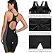 CharmLeaks Women One Piece Boyleg Swimsuit Racerback Training Swimwear Black XL
