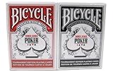 Bicycle WSOP Plastic Coated Playing Cards - 2 Decks Poker Size Regular Index Red/Black