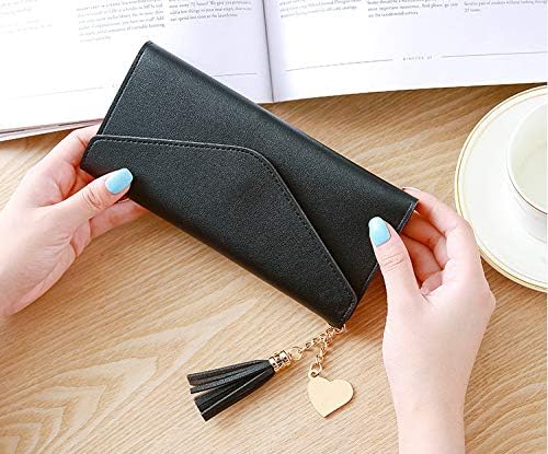 Molylove Long Wallets for Women Ladies PU Leather Credit Card Case ID Window Card Holder Coin Purse (Black) - Image 4