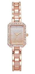 SENRUD Women Watch Fashion Rectangular Crystal