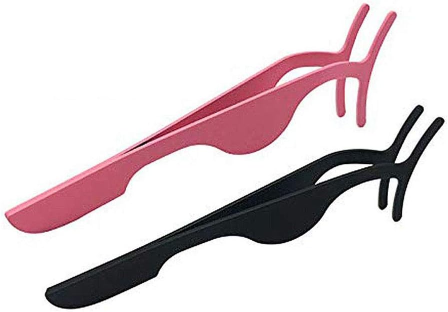 Eyelash Tweezers，P-Strap Magnetic False Eyelashes Applicator Tool Eyelash Extension Tweezers Remover Clip Tweezers Nipper(2pcs)