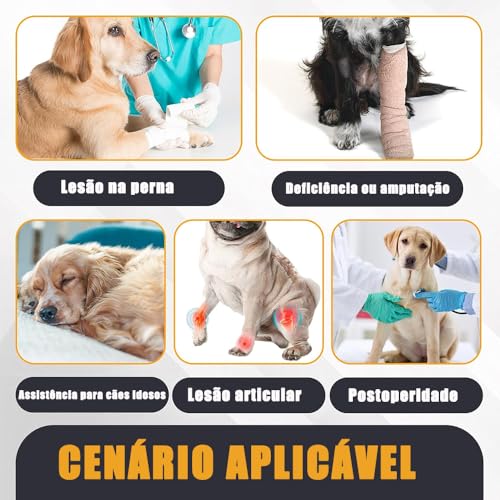 Suporte Auxiliar com Alça, para Cachorros, Respirável e confortável, Tecido macio, para Cachorro Cães Cão Displasia Deficiente, com Dificuldade Para Andar Pernas Traseiras