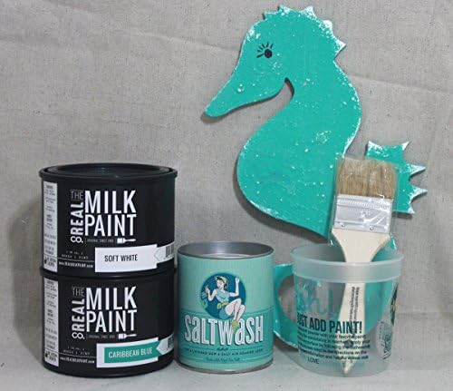 Saltwash kit with Real Milk Paint Soft White and Caribbean Blue Paint