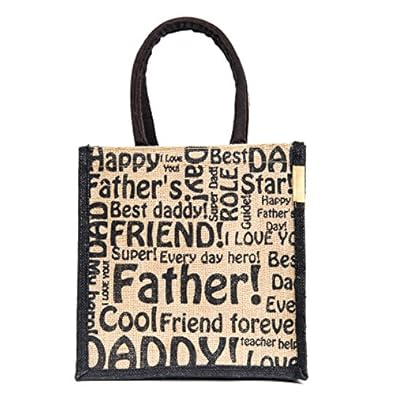 H&B Jute Totes Black Bag with Zip (Size 10x10x6 Inches)