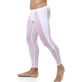 MIZOK Men's Mesh Yoga Pants See Through Compression Tights Workout Leggings