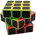 AMTopShow Super-durable, Ultra-Smooth Magic Cube/Carbon Fiber Cube with Stickers/ 3x3x3 Speed Cube Carbon Fiber in Black Stickers
