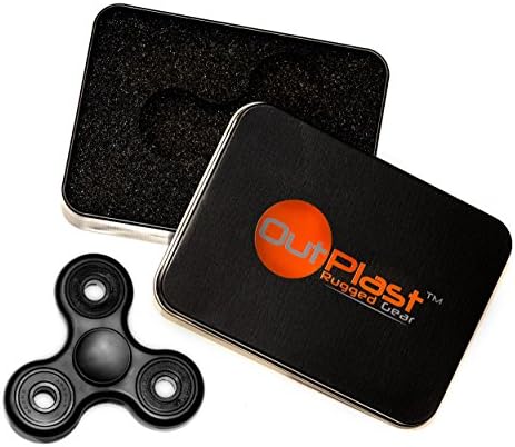 OutPlast โ Stay Rugged Fidget Spinner Matt Black | Sturdy High Quality Toy | Hippest Must-Have Accessory for Cool Kids, Teens, Young Adults | Best Gift for Hipsters of all Ages | Cool Gadget