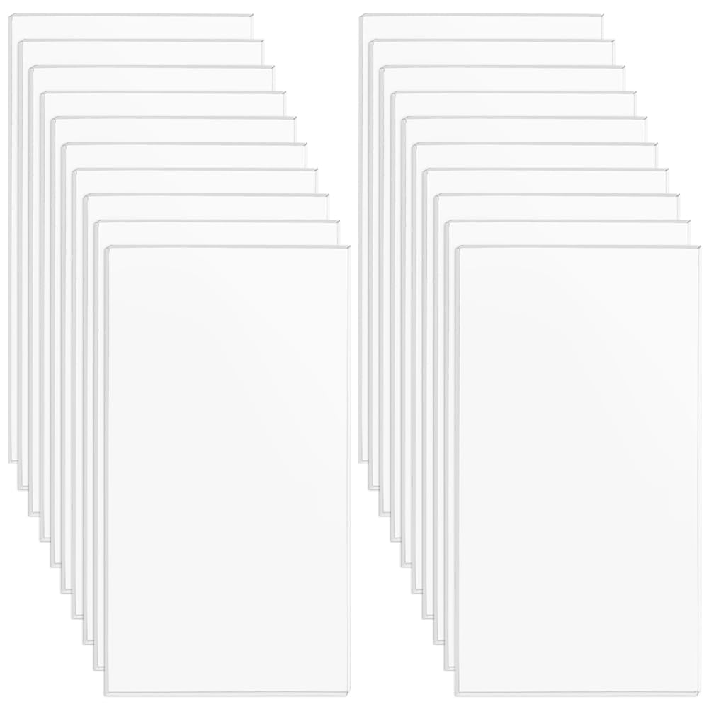 BENECREAT 20PCS Clear Acrylic Sheet 3mm Thick 90x50mm Rectangle Cast Sheet for Craft Projects, Signs, DIY Projects