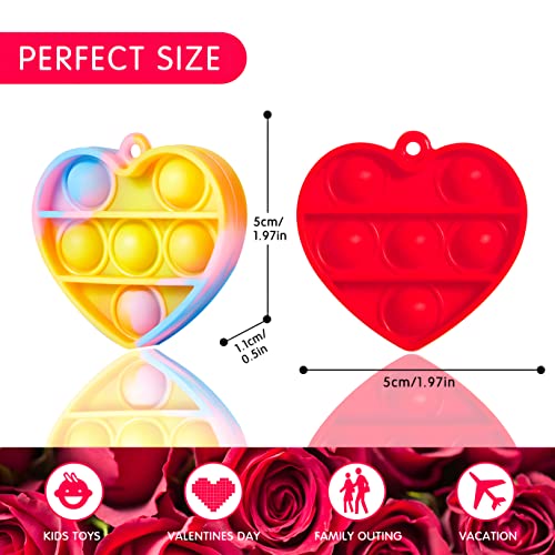 GETIEN 60 PCS Heart-Shaped Pop its Set Fidget Toys
