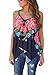 Dearlovers Women Tribal Printed Casual V Neck Loose Summer Camis Tank Tops Small Size Navy Blue