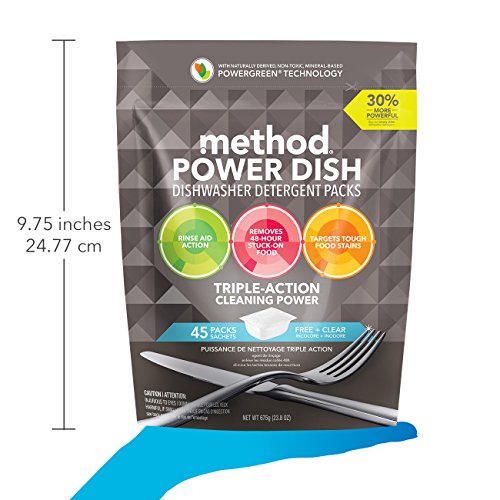 3 Method+Power+Dishwasher+Packs+Clear