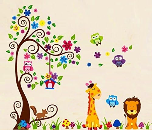 Nursery Forest Animal Wall Decals, Nursery Wall Decals, Giraffe Wall Stickers, Owl Wall Stickers, Lion Wall Stickers, Nursery Wall Stickers