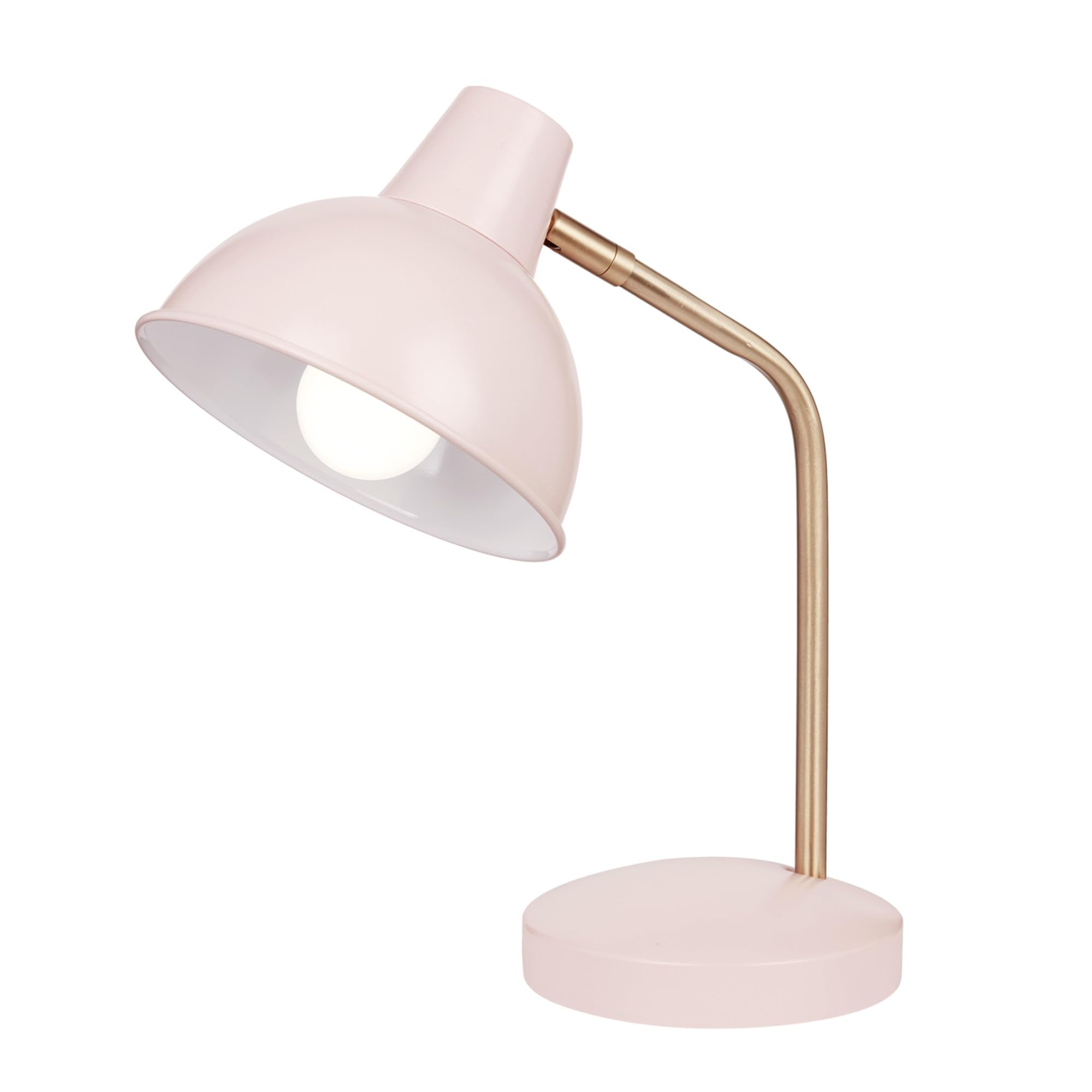 Globe Electric 67339 16 Inch Pink Desk Lamp with Gold Arm, in-Line On ...