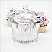 Le'raze Elegant Crystal Cupcake Candy Dish, Cookie's Holder, With Lid for Home/Office Decor Candy Jar