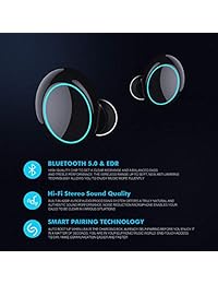 Auriculares inalámbricos Bluetooth 5.0 y EDR, calidad de sonido estéreo de alta fidelidad, funda de carga con pantalla digital, Oesound resistente al agua para iPhone y teléfonos inteligentes Android