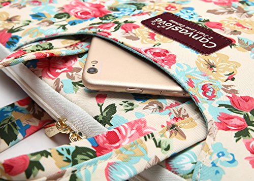 Canvaslove White Rose Waterproof 13 inch Laptop Shoulder Messenger Case Sleeve Bag For 11 inch 12 inch 13.3 inch Laptop,Chromebook,Ultrabook,Macbook Air Pro 13 Carrying Computer Notebook Bag