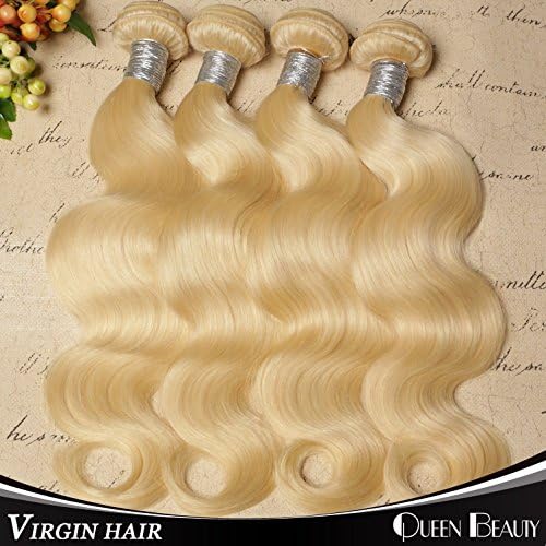 Queen Beauty Hair Bleach Blonde Brazilian Hair 3pcs Lot Human Virgin Hair Extensions 7a Blonde Brazilian Body Wave 12"-30" Color 613 Blonde Virgin Hair (18 20 22)