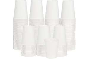 ECOEXTRA Coffee Cups 8 oz 400 Pack, Disposable Paper Cups 8 oz, White Paper Hot Coffee Cups Suitable for Party, Picnic, Travel, and Events