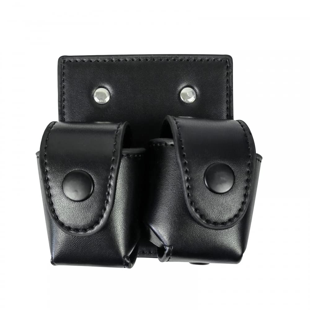 DONGKER Tactical Double Speedloader Belt, Double Speedloader Carrier Leather Holder Fit 2.36”/6cm Belt