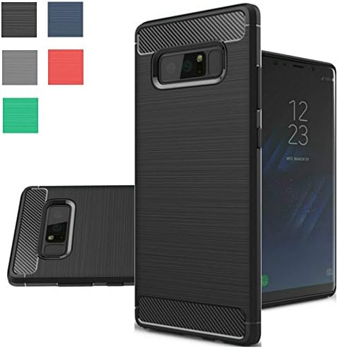 Galaxy Note 8 Case, Rnicy Slim Anti-fingerprint Rubber Soft TPU Flexible Brushed Texture Protective Cover Case For Samsung Galaxy Note 8 2017 (Black)