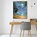 Katosca DIY Paint by Numbers for Adults Kids Seascape Paint by Numbers DIY Painting Acrylic Paint by Numbers Painting Kit Home Wall Living Room Bedroom Decoration Seaside Moon Beach(Moon Beach)