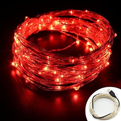 USB String Lights, OFTEN 33ft/10M 100LEDs Copper Wire Starry LED String Lights Silver for Christmas Wedding Party Club Home Indoor Outdoor Decorating