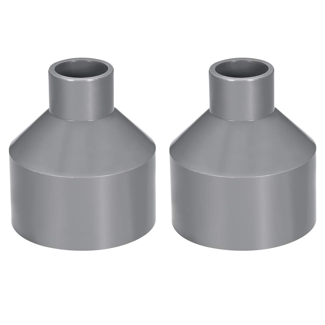 sourcing map PVC DWV Reducing Coupling Schedule 40 Gray 32mm x 75mm Socket 2pcs