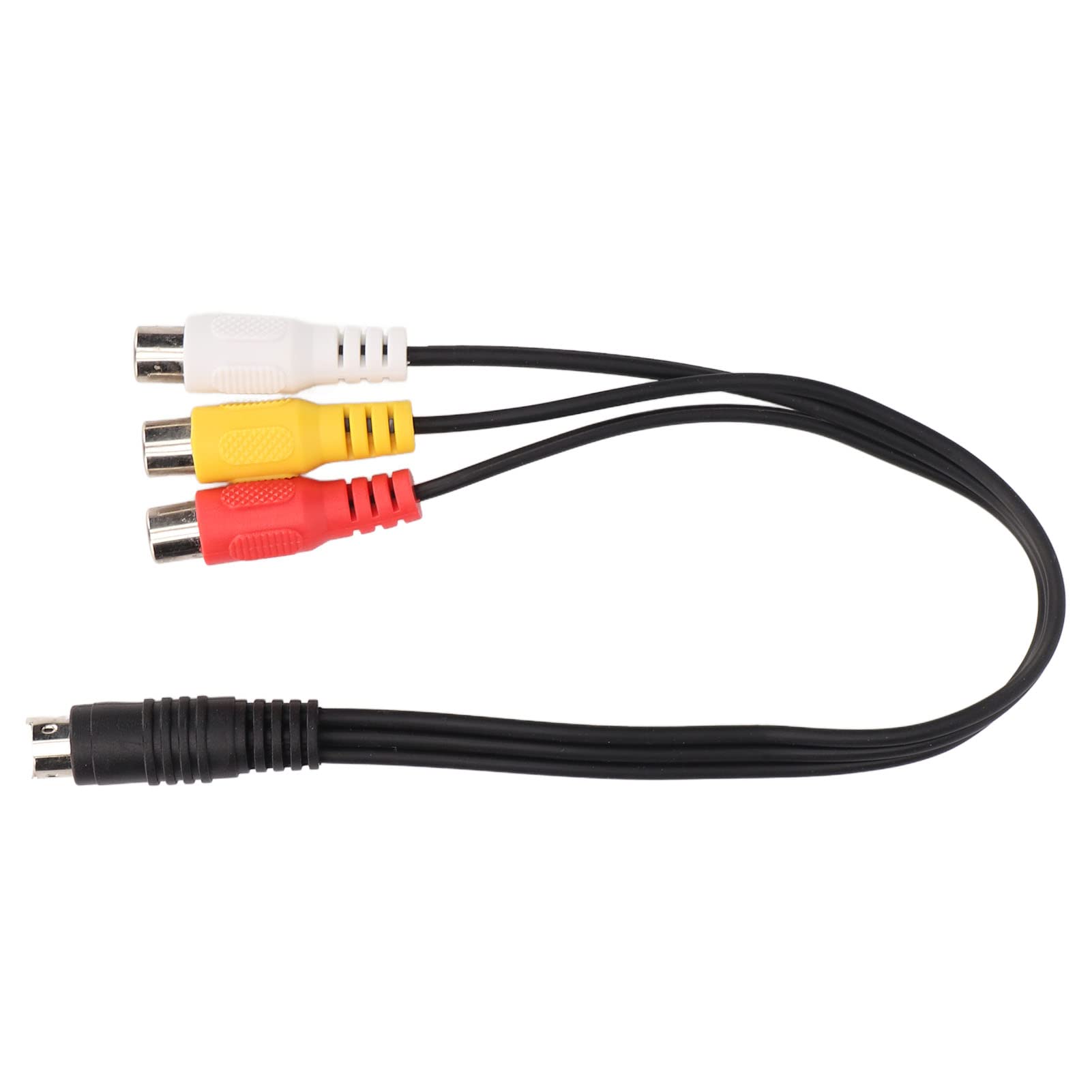 Cryfokt Video Cable, Plug and Play Red Yellow White PVC Explosion Proof Pure Copper Core Free Bending S Video 4 Pin Male To Female Cable 1.0ft for Television