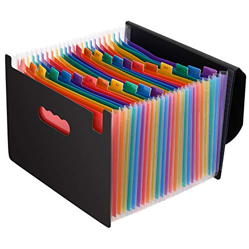 Magicfly Expandable File Folder with Lid, 24 Pocket Accordion File