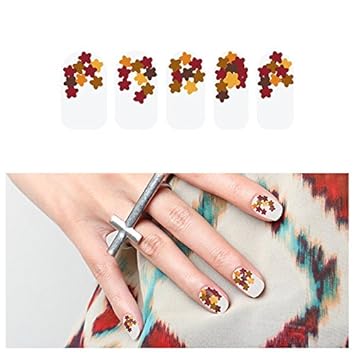 Amazon Com Tattify Fall Nail Wraps Autumn Leaves Set Of 22 Beauty
