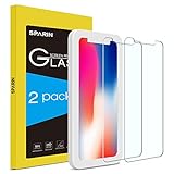SPARIN iPhone X Screen Protector (2 Pack), Tempered Glass for iPhone X / 10 with Double Shielding / Easy Install Tool / Case Friendly