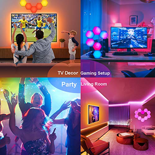 Hexagon Gaming Lights,Smart LED Wall Lights APP Control Sync with Music,16 Million Colors