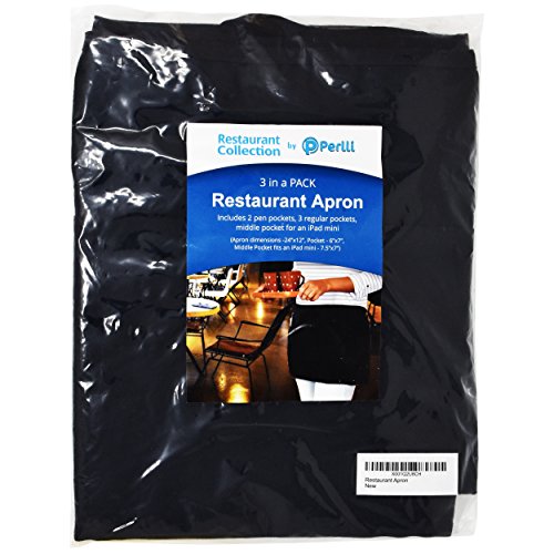 12 Pack Server Waitress Waist Aprons Black Cotton 3 Pockets for Kitchen Restaurant Bistro Craft Garden Half Short Apron for Men, Women, Chef, Baker, Waiter - Thumbnail 6