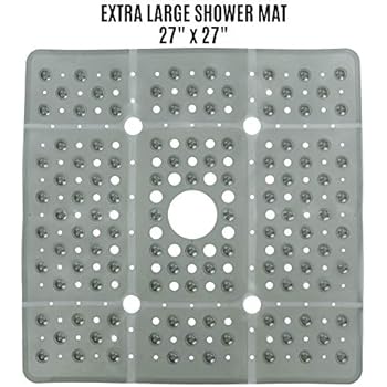 SlipX Solutions Extra Large Square Shower Mat Provides 65% More Coverage & Non-Slip Traction (27