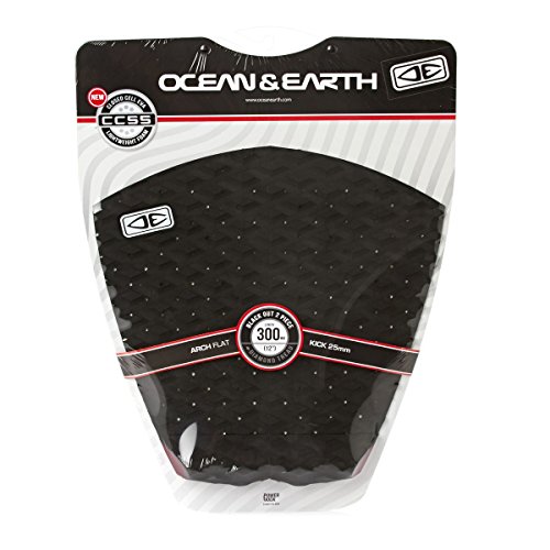 Ocean & Earth surfboard tail pad traction grip Black Out - 2 piece 12" long 25 mm kick, no arch