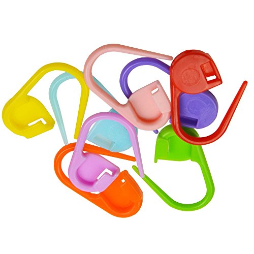 Mydio 208 Pieces Locking Stitch Markers with Clips,Assorted Color Crochet Locking Stitch Markers Knitting Stitch Counter Needle Clip with Storage Case