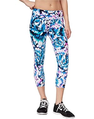 Calvin Klein Performance Women's Rose-Print Cropped Capri Leggings