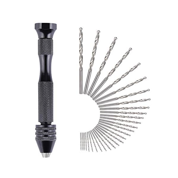 31 StÃ¼ck Spiralbohrer Bits Set,Vegena Handbohrer-Set 1 StÃ¼ck Handbohrer Werkzeuge + 30 StÃ¼ck 0.3-3.0 mm Mikro Bit Hss Twist Drill fÃ¼r DIY Drilling,Model Making,Handbohrmaschine Metal Wood